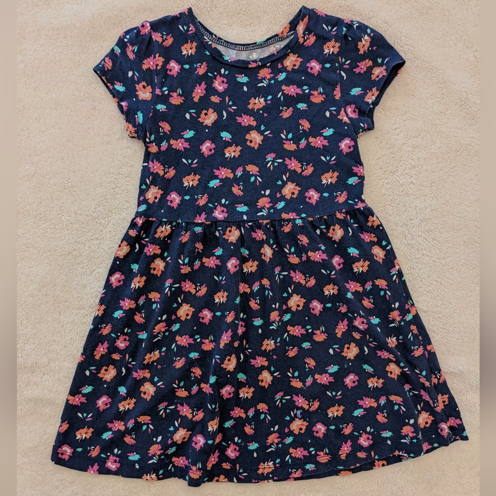 Carter's Blue & Pink Floral Casual short sleeve dress. Size 3T